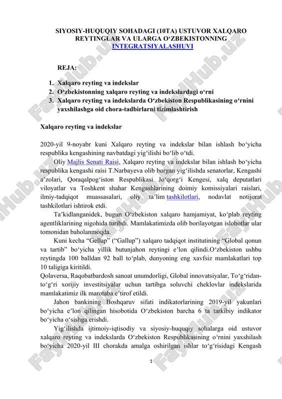 xalqaro reytinglar va indekslar — DOC