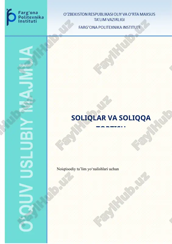 soliqlar va soliqqa tortish — DOC