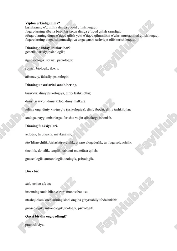 diniy axloq va tashkilotlar — DOC