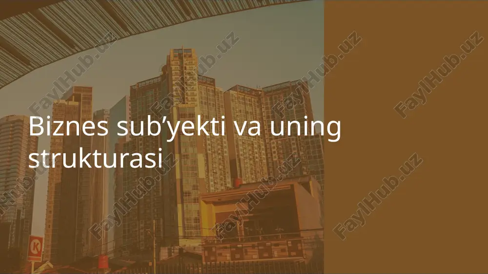 biznes subyekti va uning strukturasi — PPTX