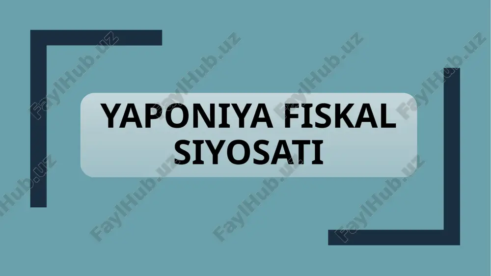 yaponiya fiskal siyosati — PPTX