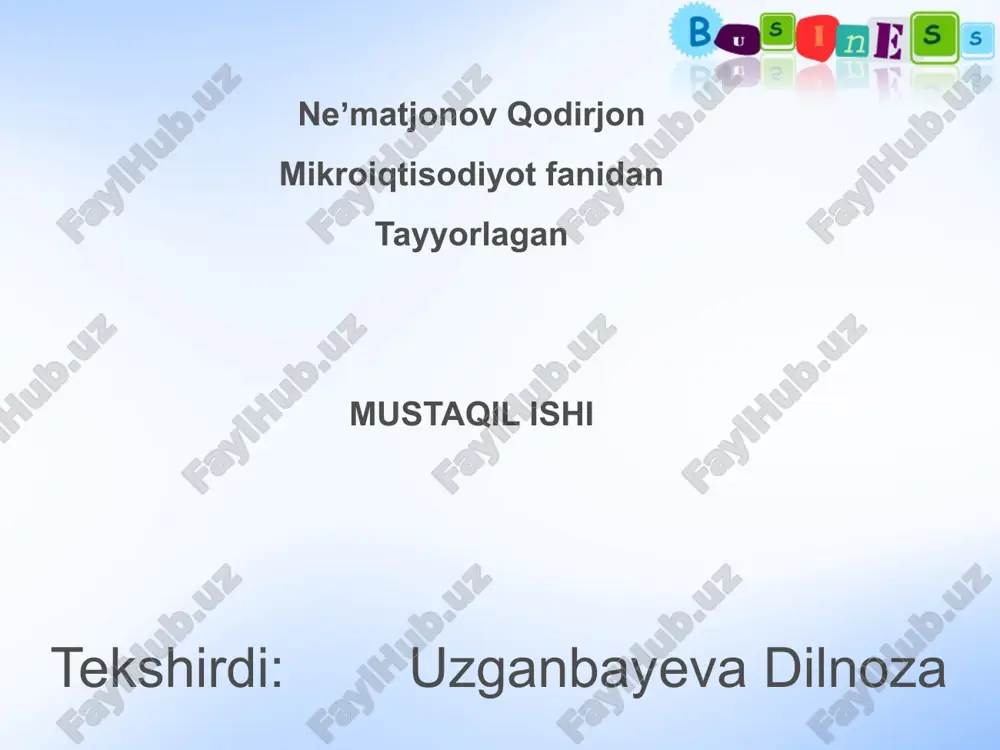 individual va bozor talabi — PPTX