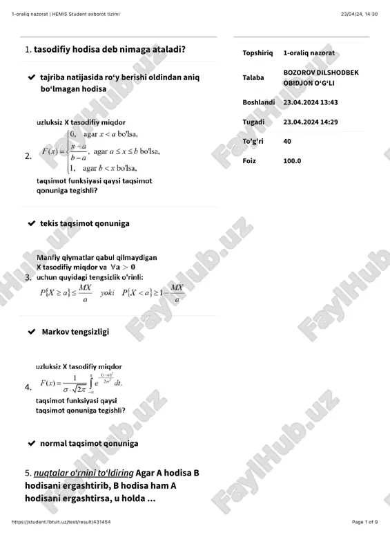 hemis student axborot tizimi — PDF