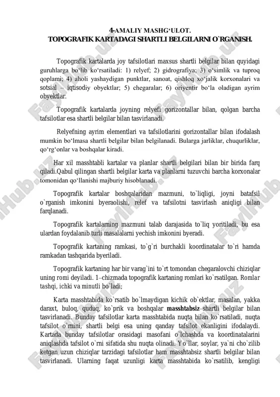 topografik kartalar va shartli belgilar — PDF
