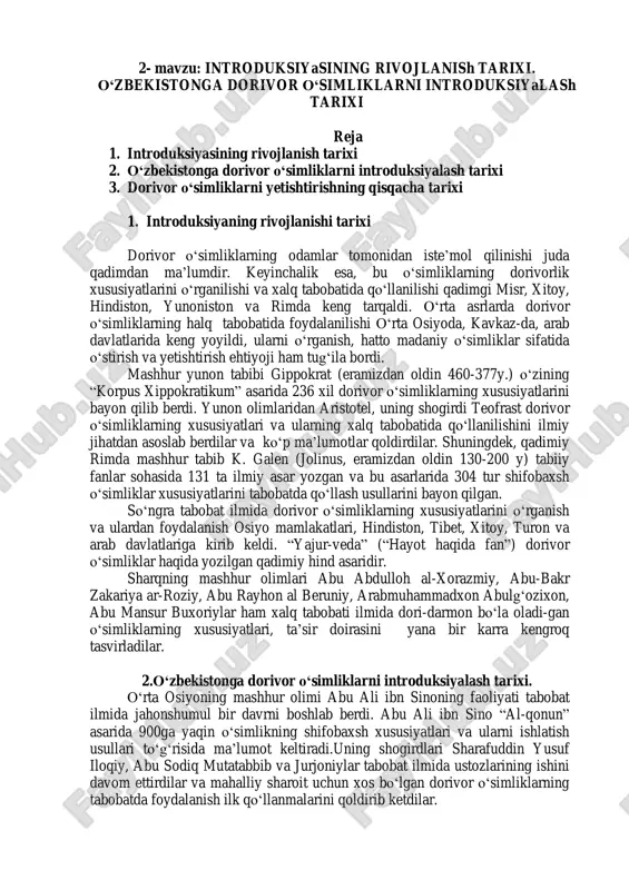 dorivor o‘simliklar — PDF