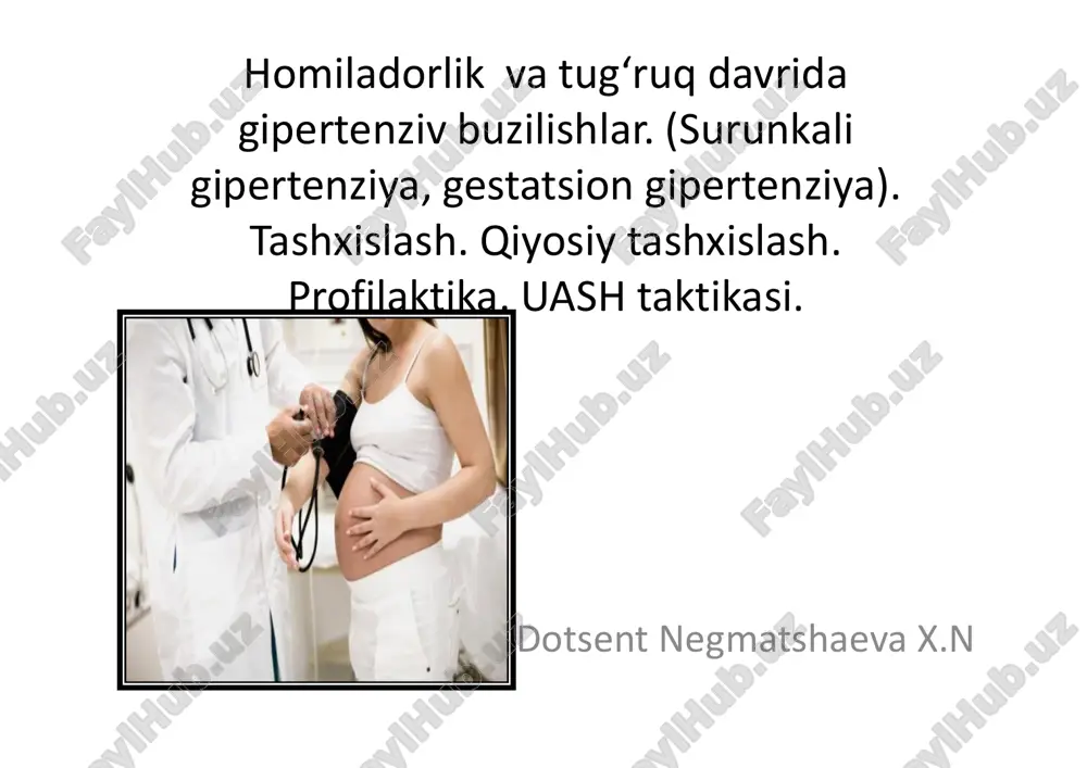 gipertenziv buzilishlar tashxislash va davolash — PDF
