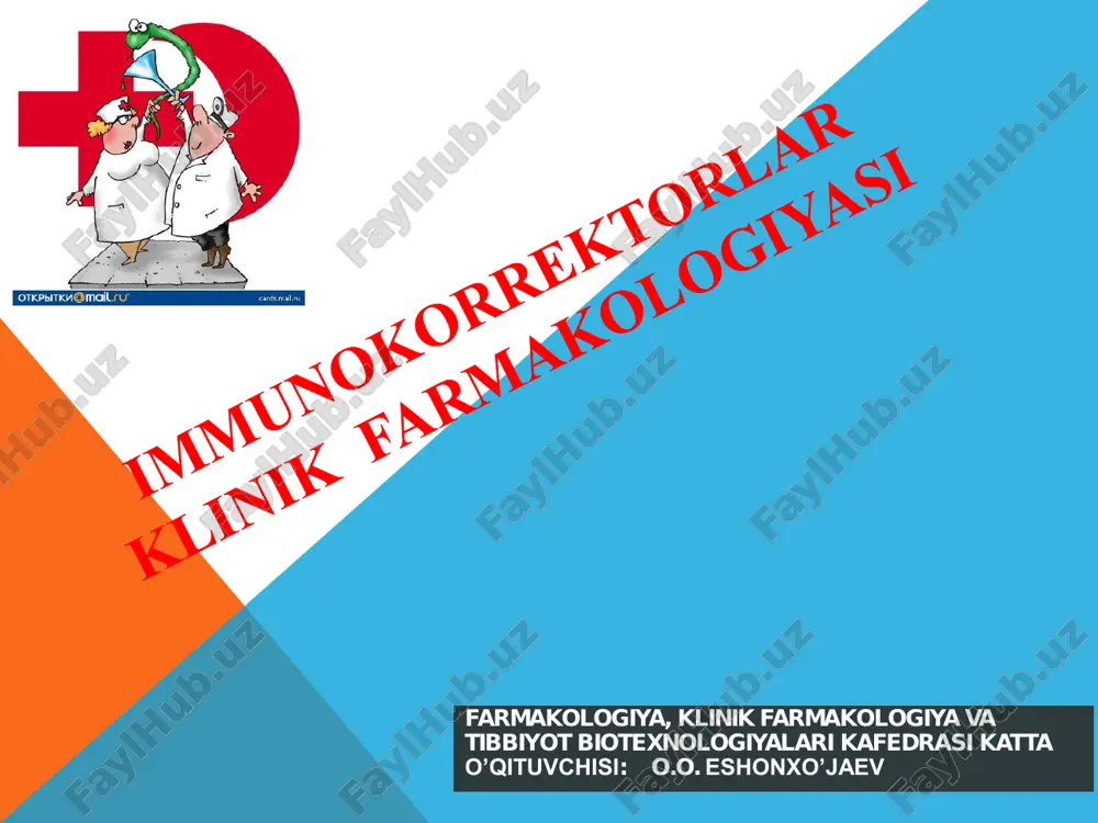 immunokorrektorlar klinik farmakologiyasi — PDF
