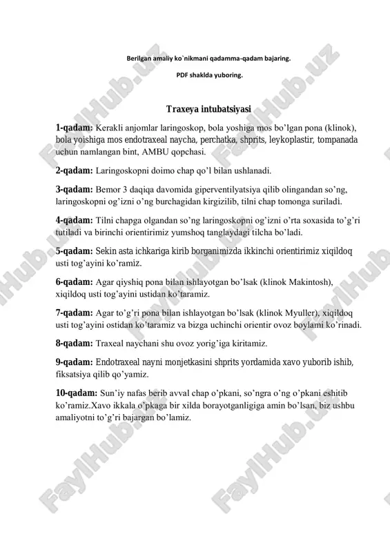 traxeya intubatsiyasi — PDF