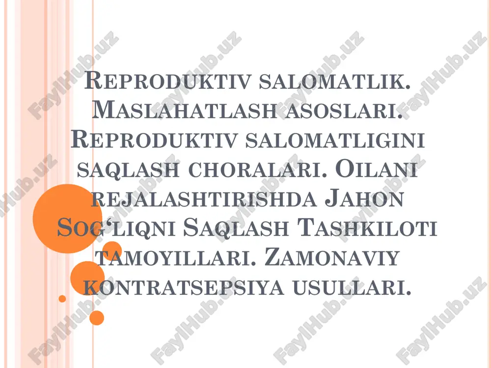 reproduktiv salomatlik maslahatlari — PDF