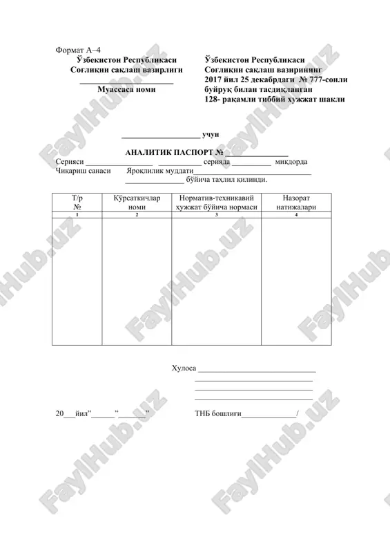 analitik pasport — DOC