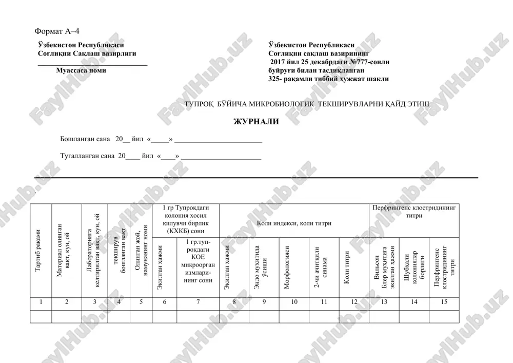 tuproq bo'yicha mikrobiologik tekshiruvarlar — DOC