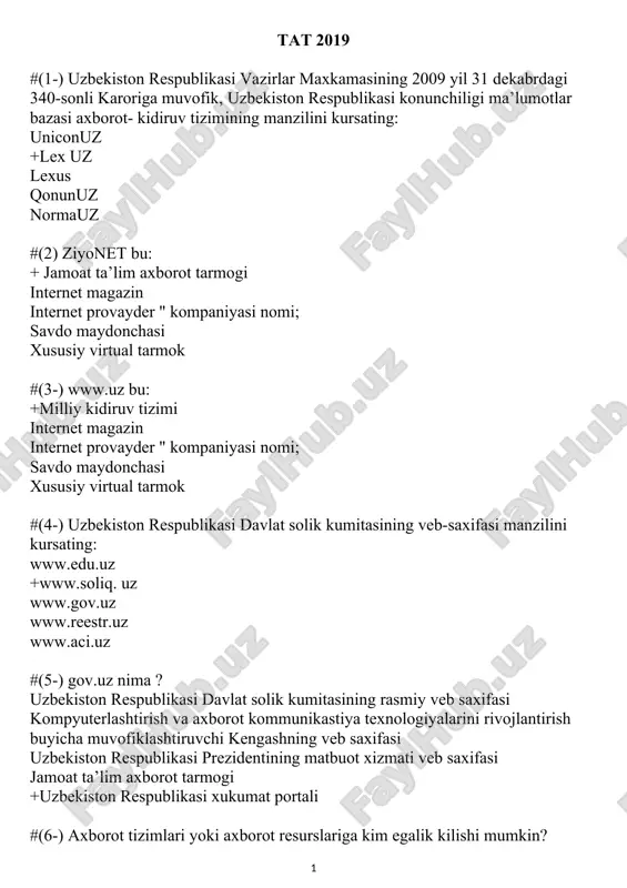 axborot axborot tizimlari — DOCX