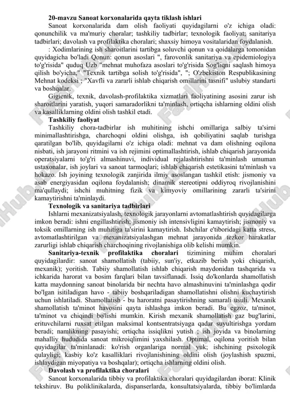 sanoat korxonalarida qayta tiklash ishlari — DOCX