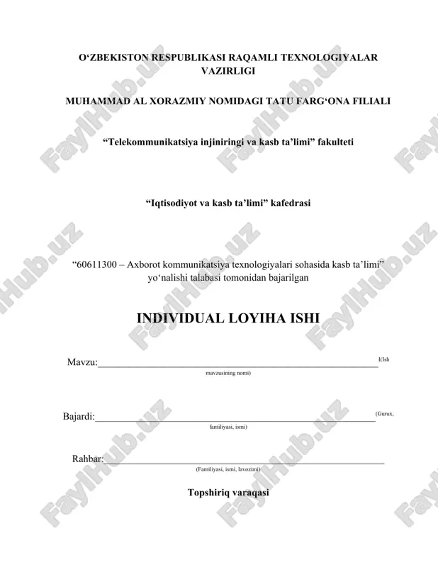 individual loyiha ishi — DOCX