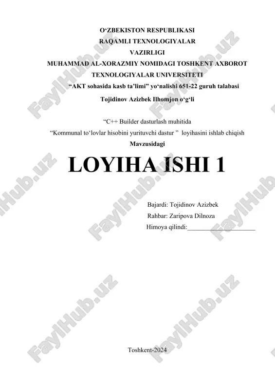 kommunal to‘lovlar hisobini yurituvchi dastur — DOC