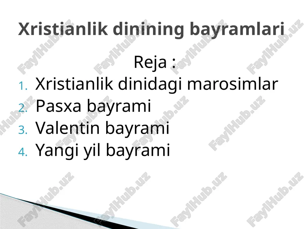 xristianlikdagi marosimlar — PPTX