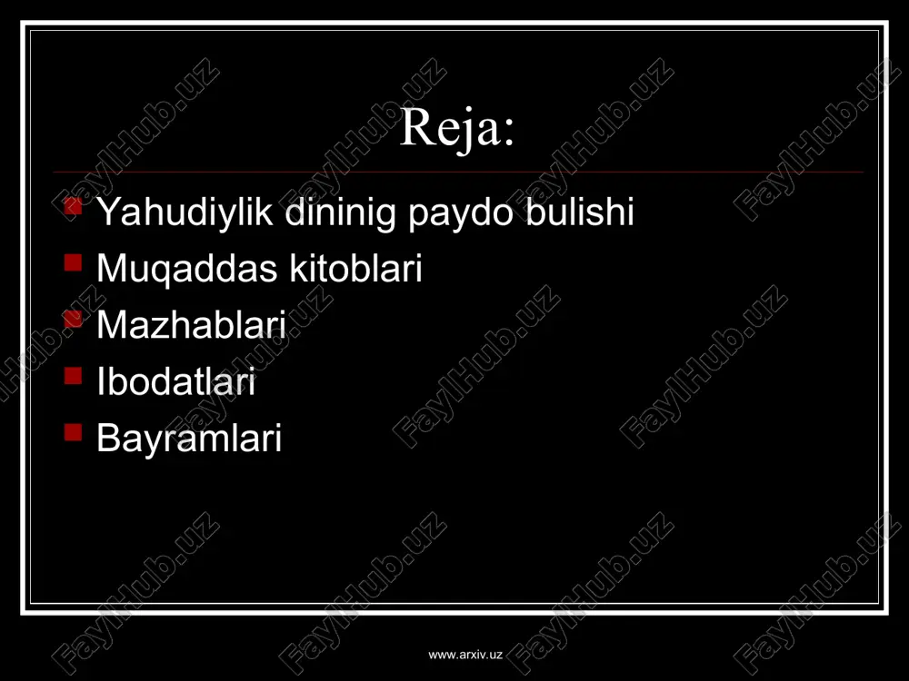 yahudiylik dinining paydo bulishi — PPT