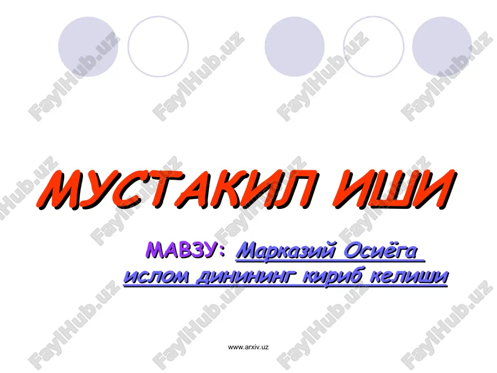 markaziy osiyoga — PPT
