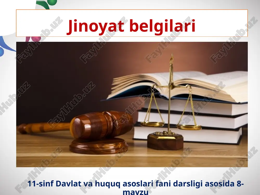 jinoyatbelgilari — PPTX