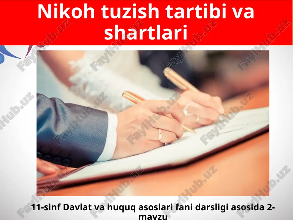 nikoh tuzishtartibivashartlari — PPTX