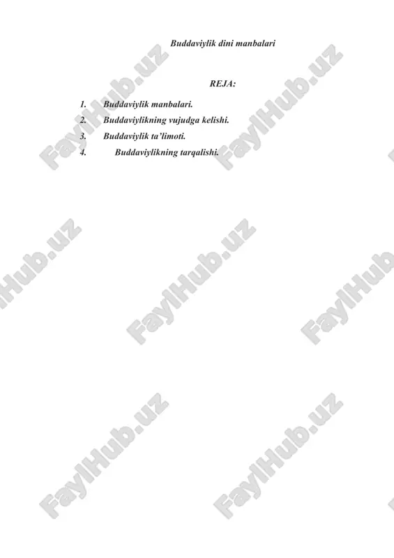 buddaviylik dini manbalari — DOCX