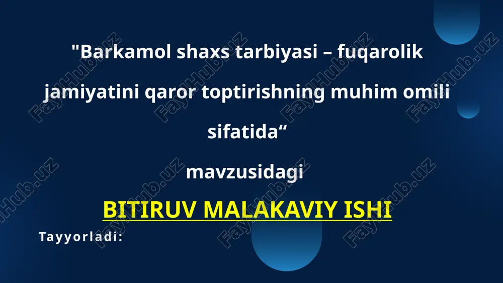 barkamol shaxs tarbiyasi — PPTX