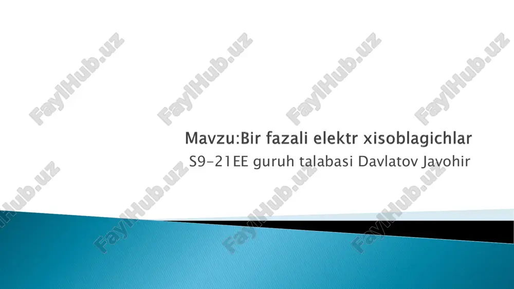 bir fazali elektr xisoblagichlar — PDF