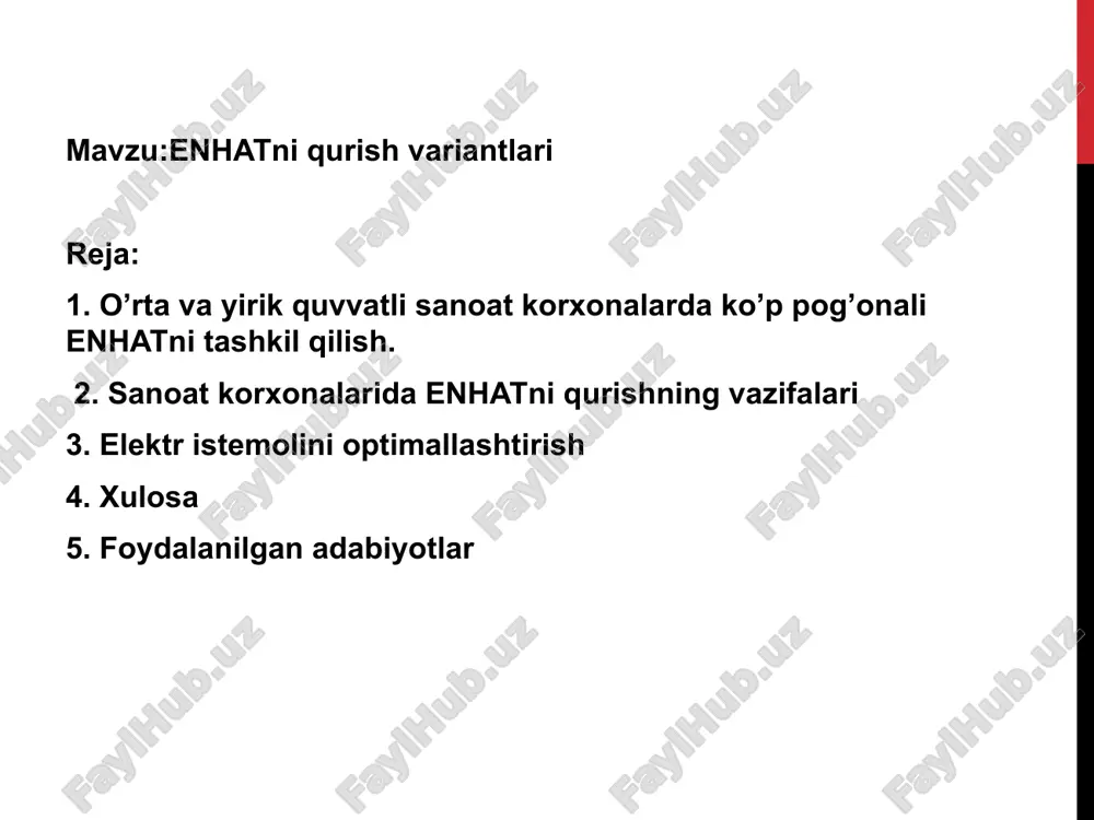 enhatni qurish variantlari — PPTX