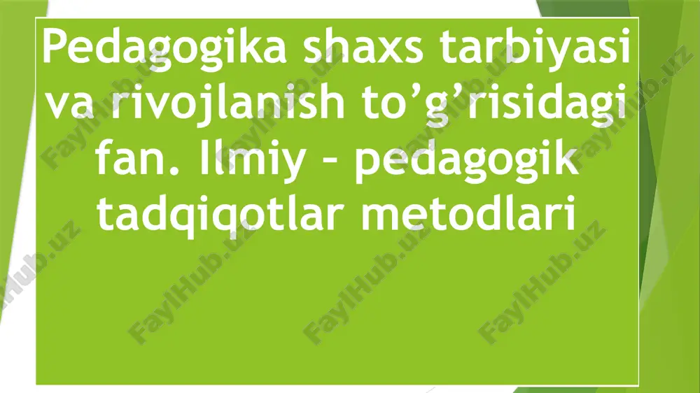 pedagogika shaxs tarbiyasi va rivojlanish — PPTX