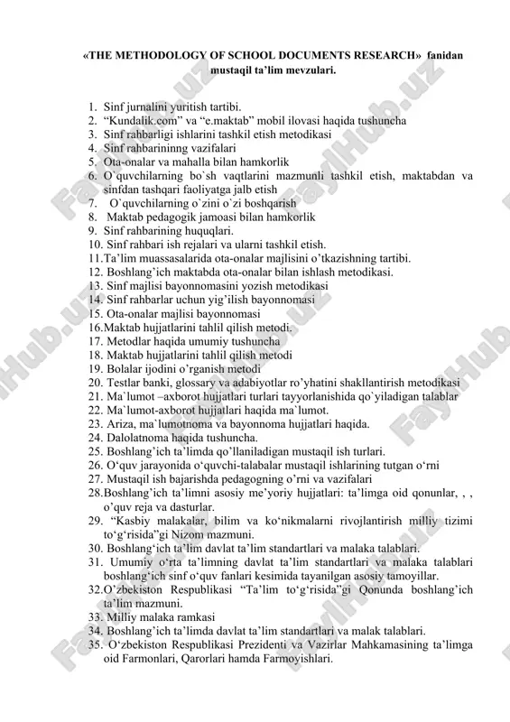 the methodology of school documents research — DOC