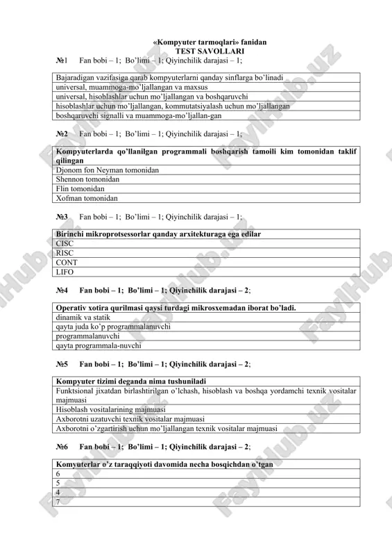 kompyuter tarmoqlari — DOC