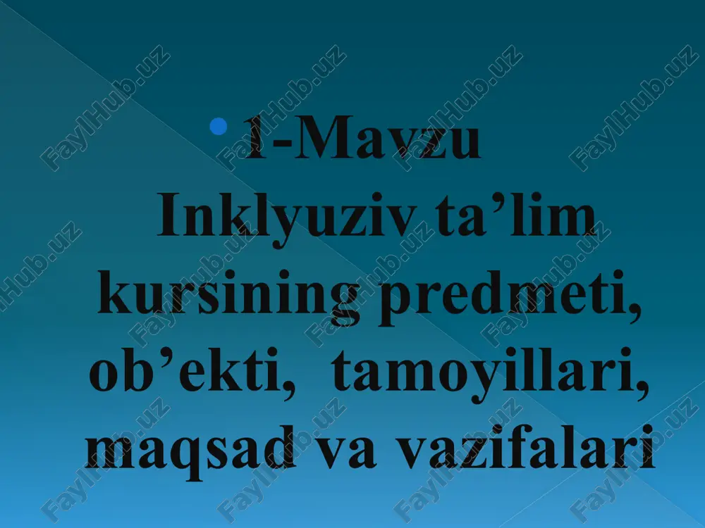 inklyuziv ta’lim kursi — PPTX
