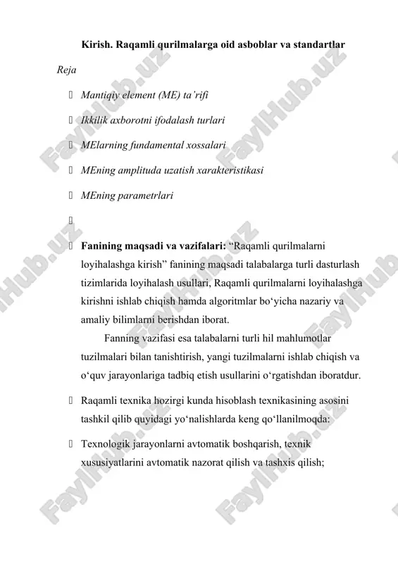 raqamli qurilmalarga oid asboblar va standartlar — DOCX
