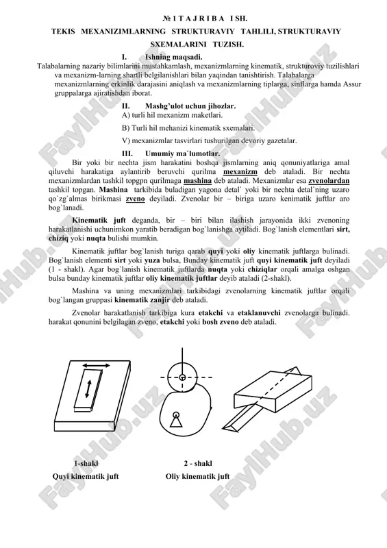 mexanizimlarning strukturaviy tahlili — DOC