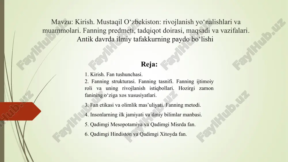 mustaqil o‘zbekiston: rivojlanish yo‘nalishlari va muammolari — PPT