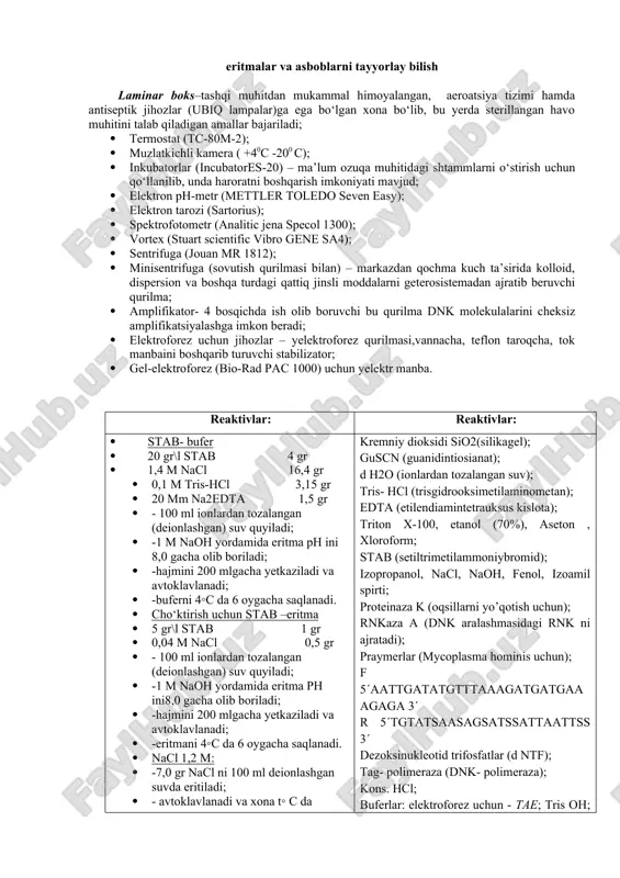 laboratoriya jihozlari to‘plami — DOCX