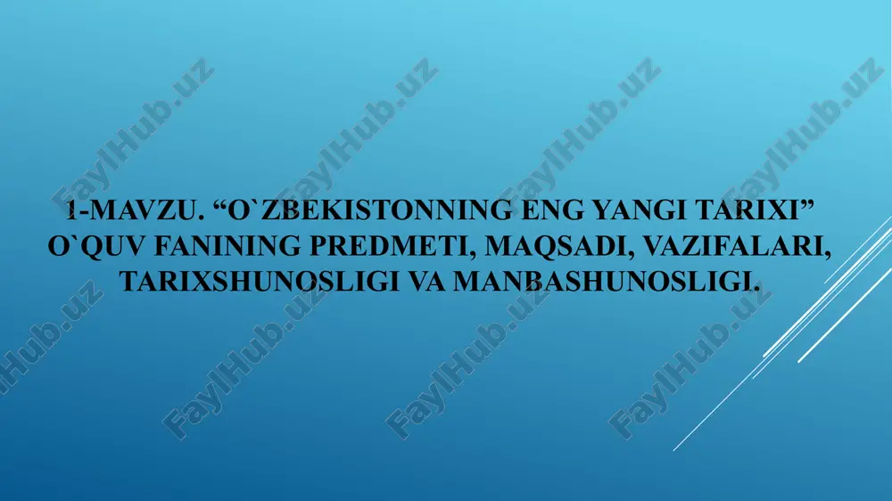 o'zbekistonning eng yangi tarixi — PPTX