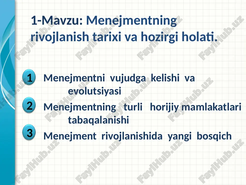 menejmentni vujudga kelishi va evolutsiyasi — PPT