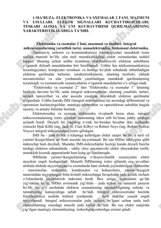 elektronika va sxemalar 2 — DOCX