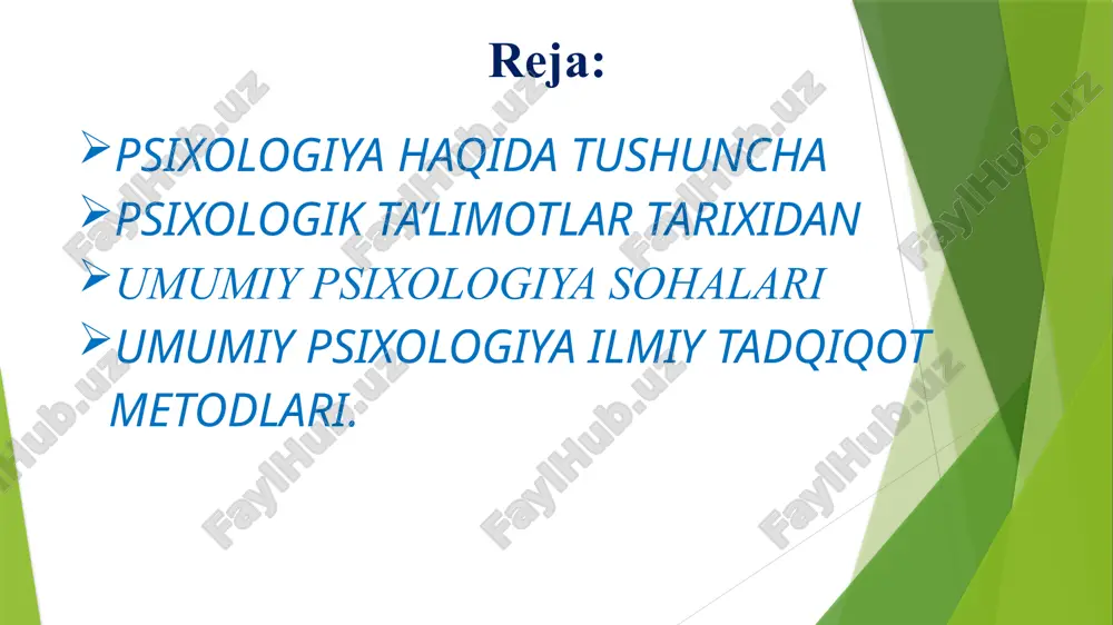 psixologiya haqida tushuncha — PPTX