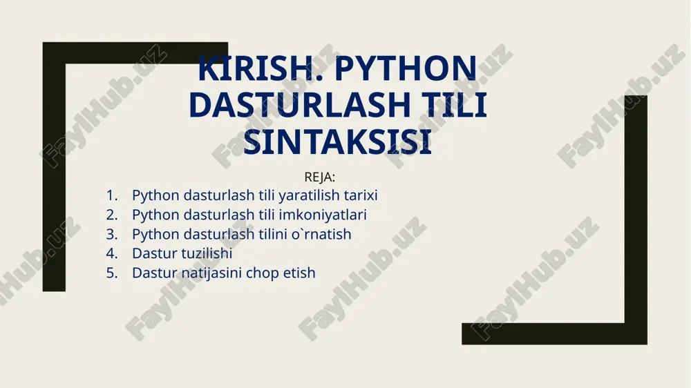 python dasturlashtili — PPTX
