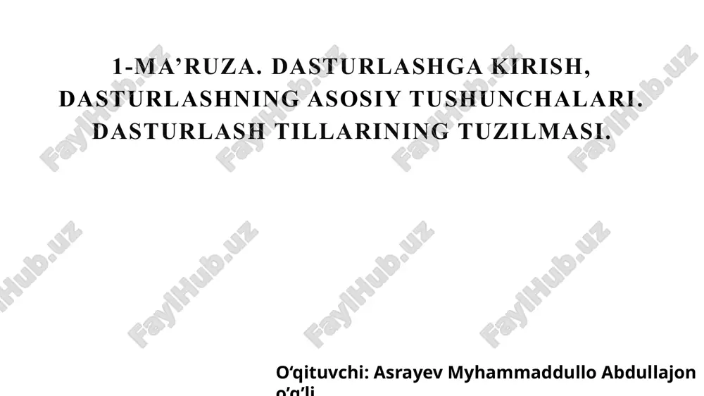 dasturlash i (c++) — PPTX