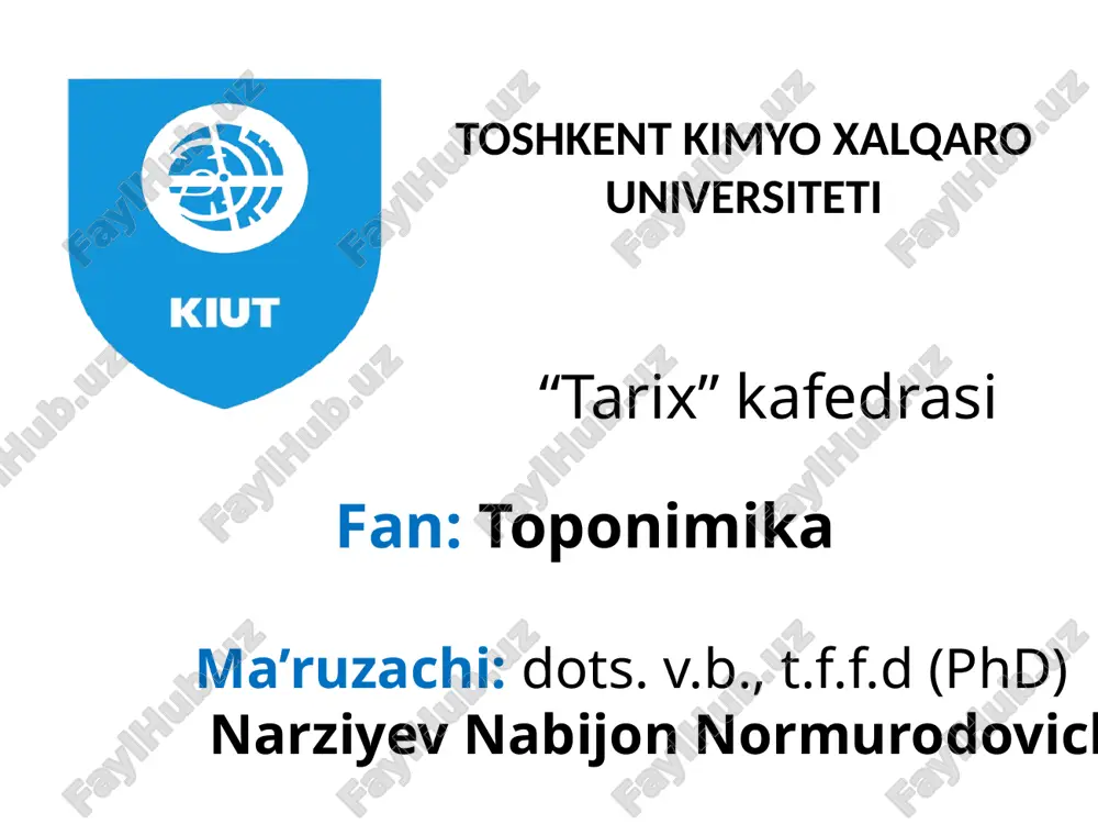 toponimika — PPTX