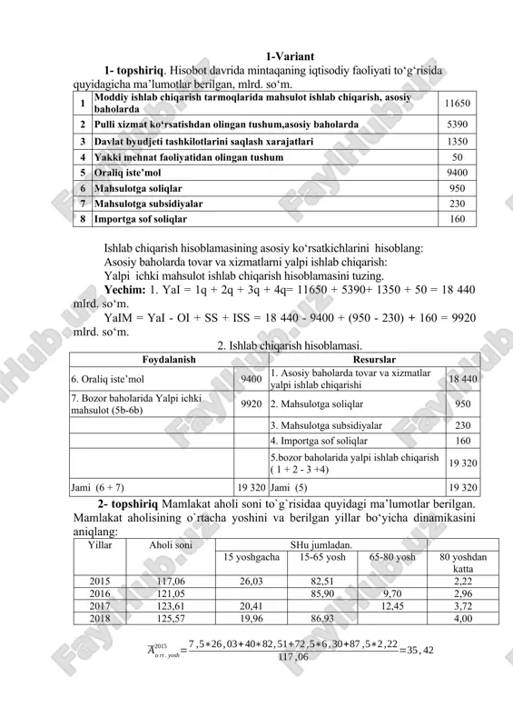 hisobot davrida mintaqaning iqtisodiy faoliyati — DOCX