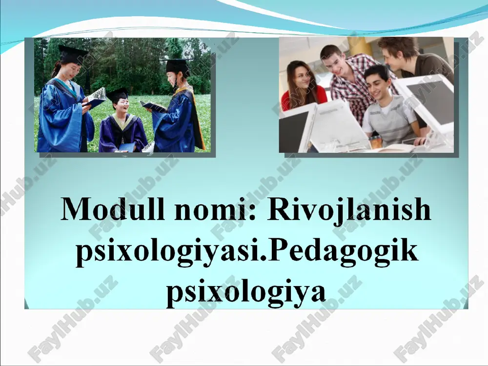 yosh psixologiyasi — PPT
