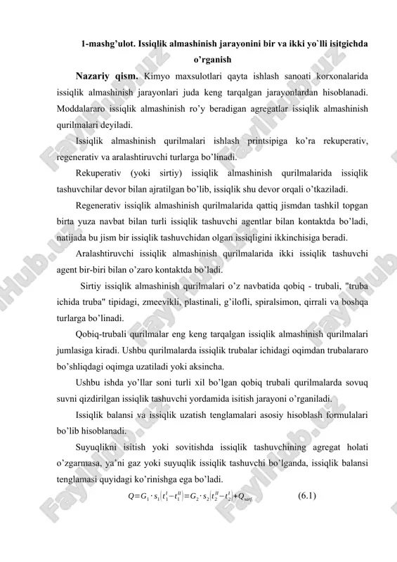issiqlik almashinish qurilmalari — DOCX