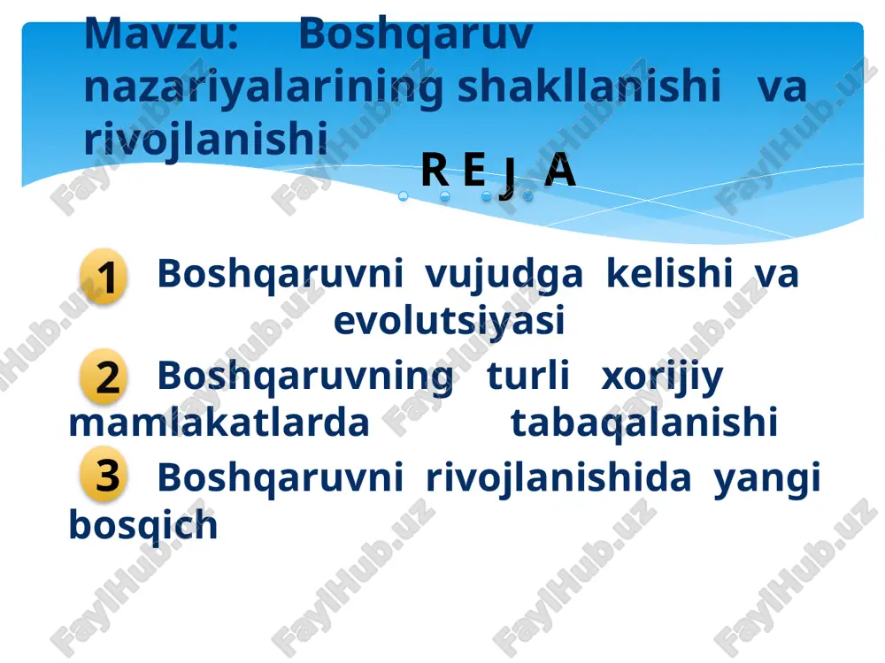 boshqaruvni vujudga kelishi va evolutsiyasi — PPTX
