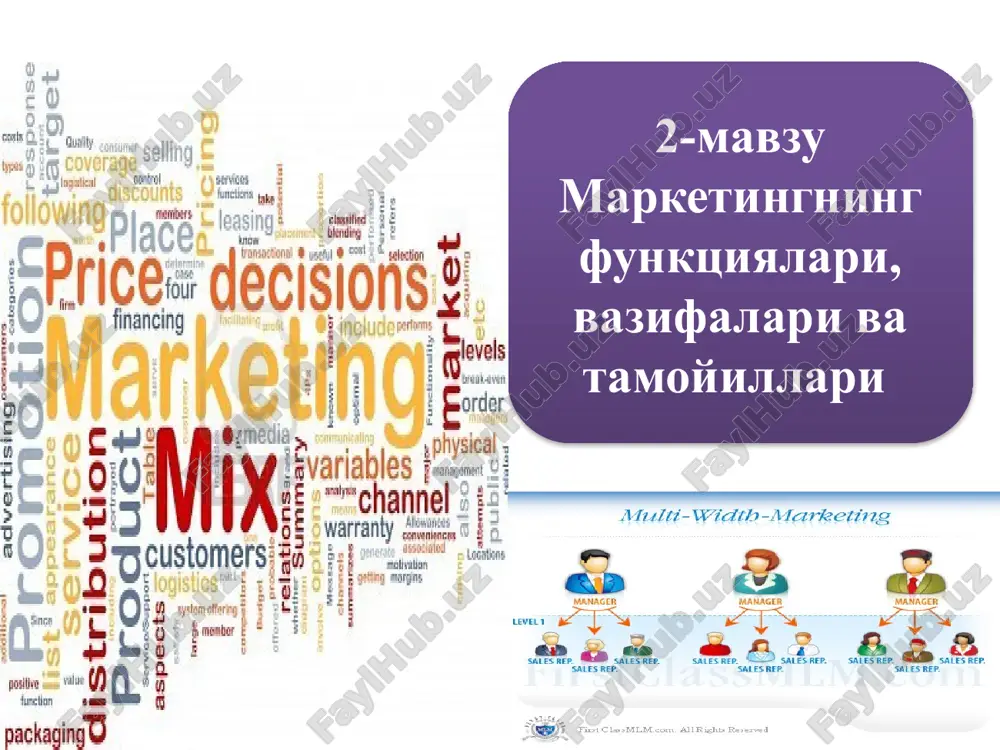 marketing tamoyillari — PPTX