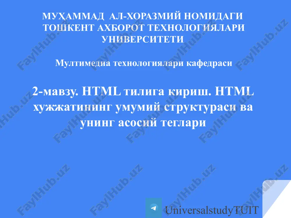 html tiliga kirish — PPTX