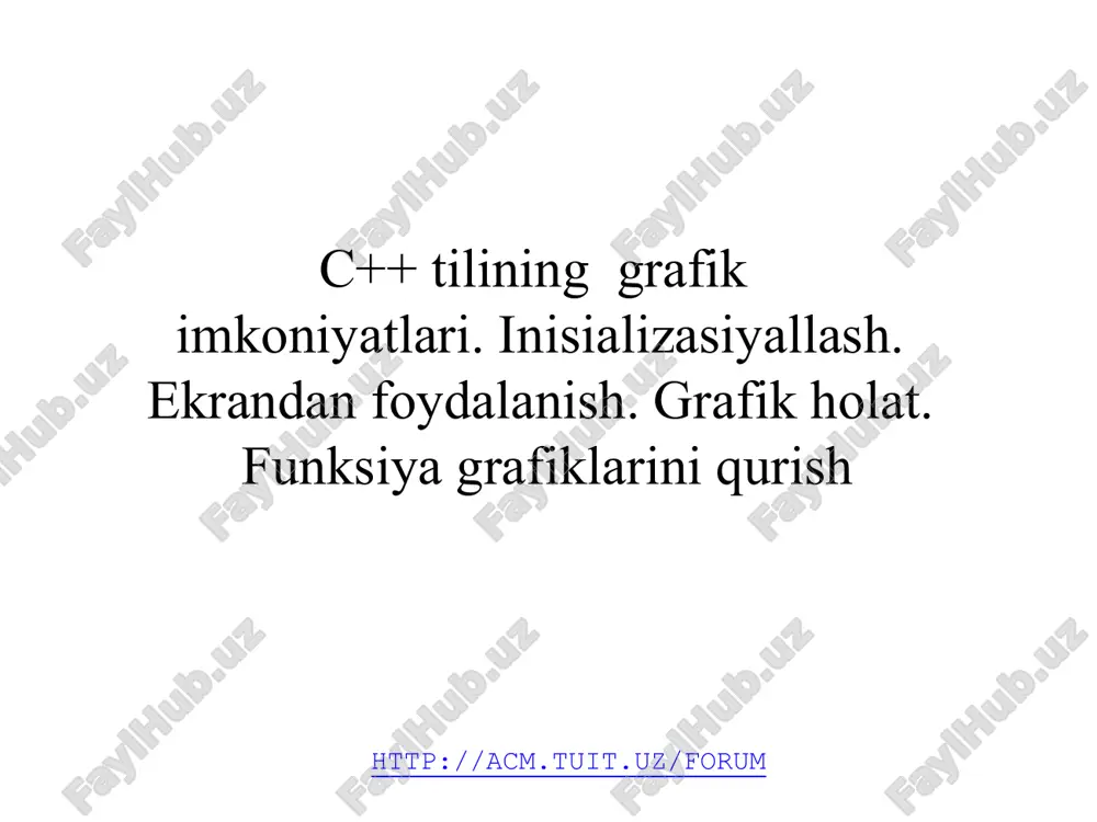 c++ tilining grafik imkoniyatlari — PPT